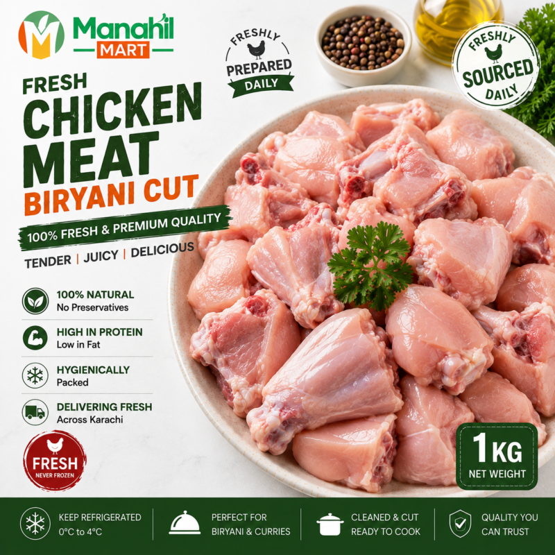Fresh Chicken Biryani Cut 1 kg in Karachi