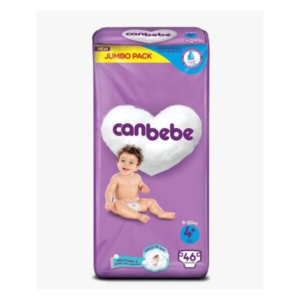Canbebe Diapers, No. 4, Jumbo Maxi Plus, 9-20 KG, 46-Pack