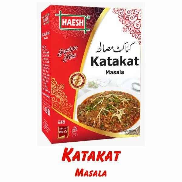 Haesh Katakat Masala 50g Pack – A flavorful spice mix designed to enhance the taste of katakat, providing a rich, aromatic flavor for your street food-style dishes.