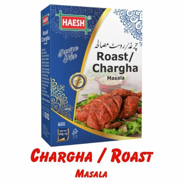 Roast / Chargha Masala 50g Box – A flavorful spice blend designed to create the perfect roast or chargha, bringing a rich, aromatic taste to your chicken.