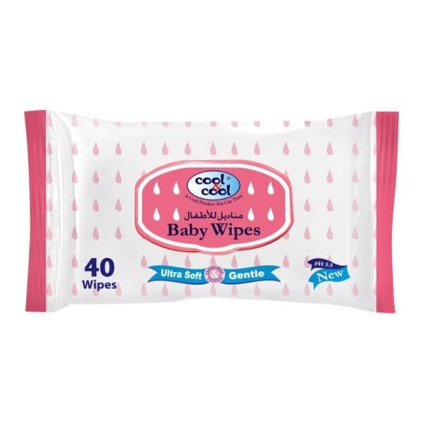 Cool & Cool Baby Wipes, 40-Pack