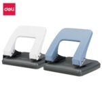 Deli E0102 metal 2-hole punch machine with 20-sheet capacity