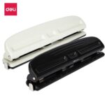 Deli E0121 Adjustable Metal 4-Hole Punch Machine – 10-Sheet Capacity