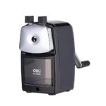 Deli E0620B rotary pencil sharpener with transparent shavings canister