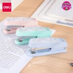 Deli E0402F Macaron half strip stapler with 25-sheet capacity
