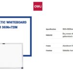 Deli Focus Magnetic Whiteboard 6×3 Feet E7819