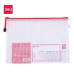 Deli E5654 A4 Mesh PVC Zip Bag